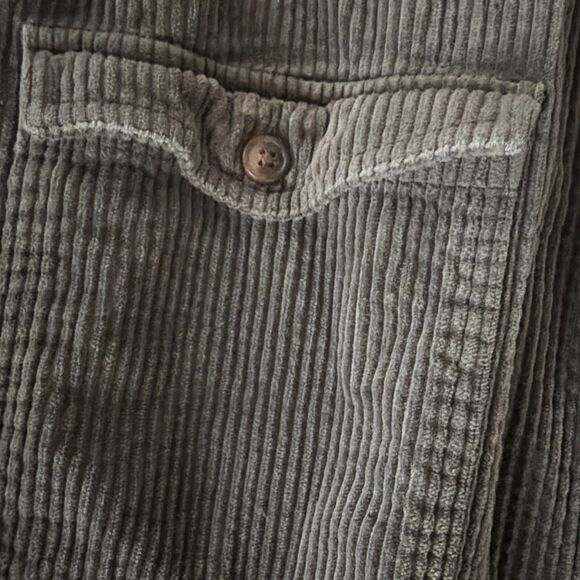 Original Use Women’s Long Sleeve corduroy Large Green Button Down Shirt - Picture 3 of 6